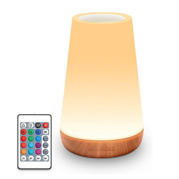 Bedside Table Lamp - USB Rechargeable Night Light with Remote and Dimming