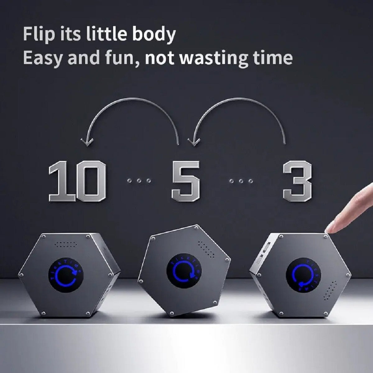 LCD Digital Flip Timer - Visual Kitchen Study for Cooking and Teaching