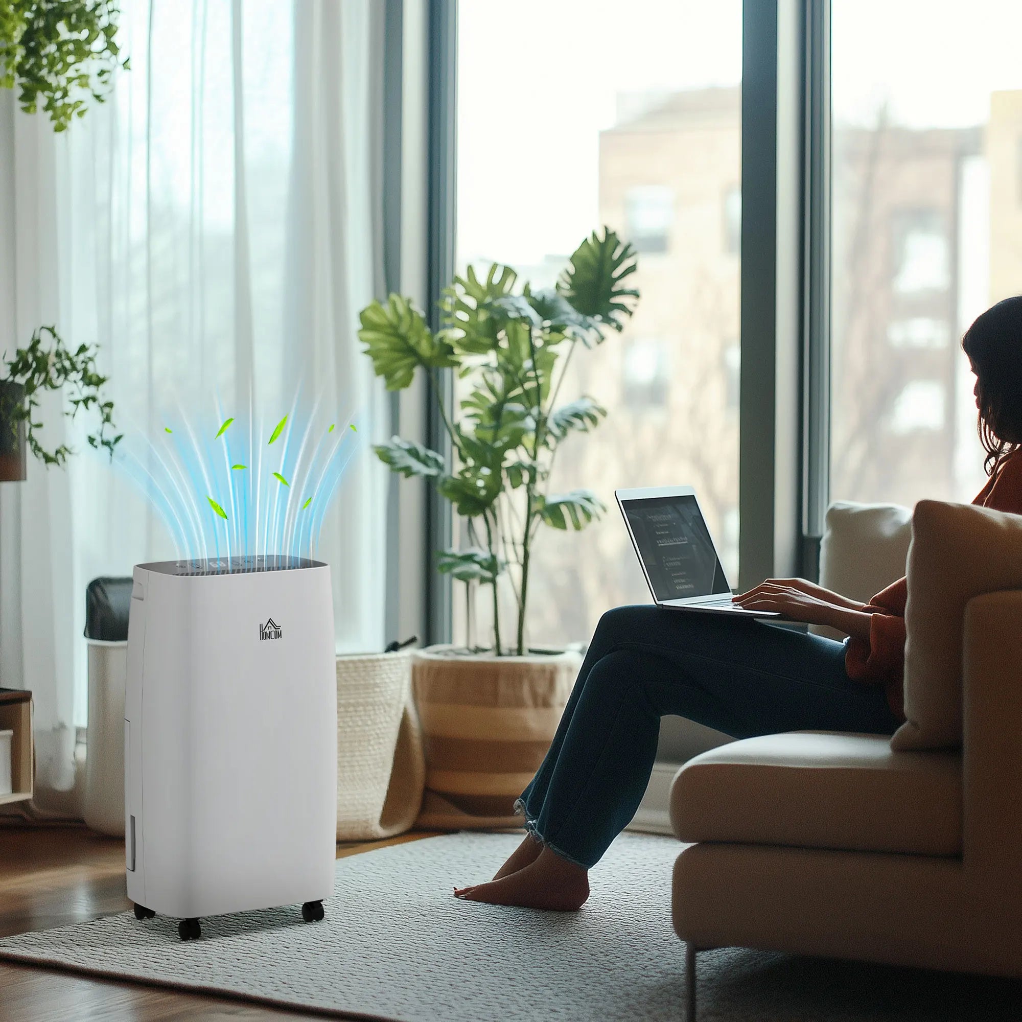 12l/day Dehumidifier - 2.6 qt Tank with 24H Timer & 2 Speed Modes