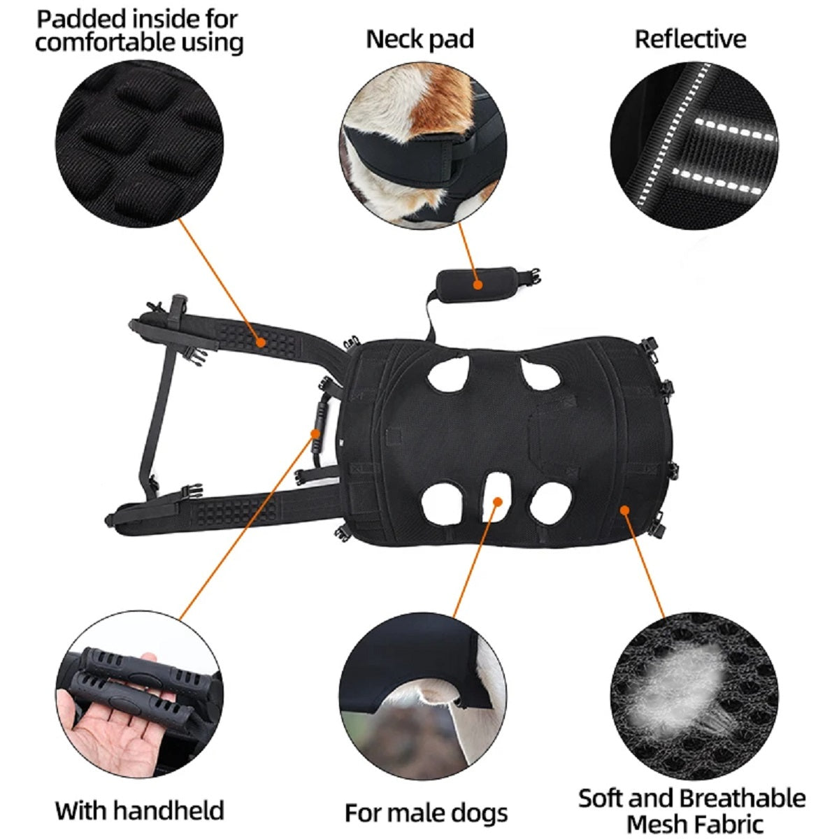 Dog Carrier Backpack - Breathable Travel Bag for Medium and Large Dogs