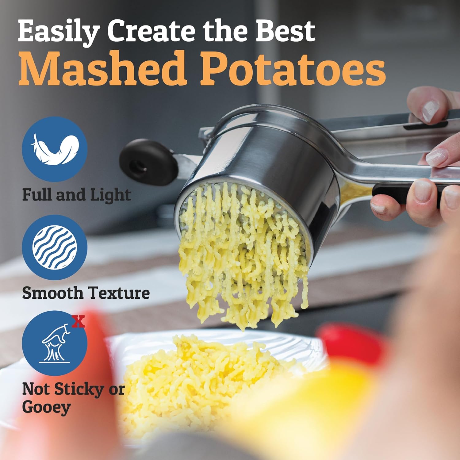 Heavy Duty Stainless Steel Potato Masher and Ricer Kitchen Tool