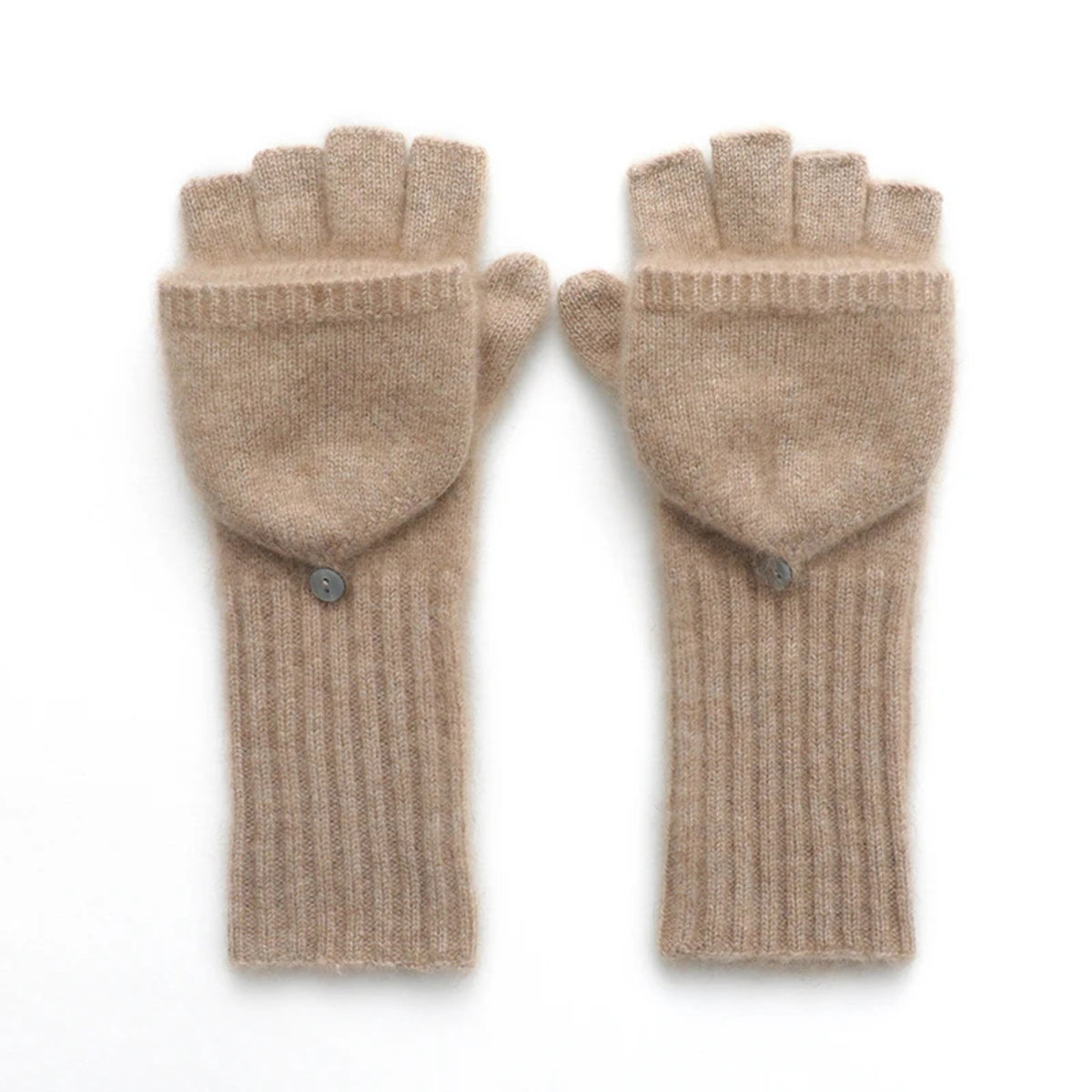Knitted Flip Mittens - Warm Fingerless Gloves for Men & Women