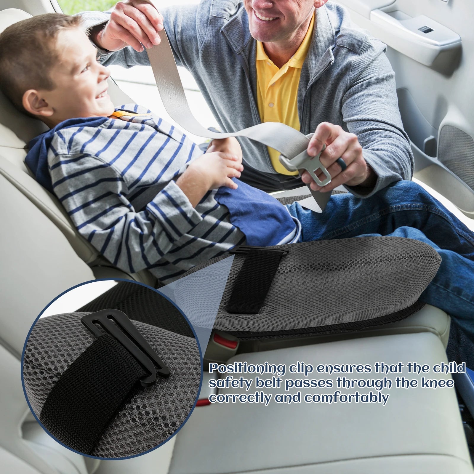 Inflatable Car Booster Seat with Storage for Kids