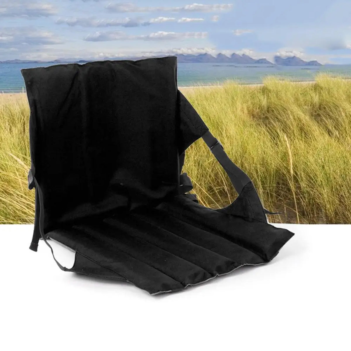 Folding Padded Stadium Seat - Portable Backrest Cushion for Bleachers & Beach