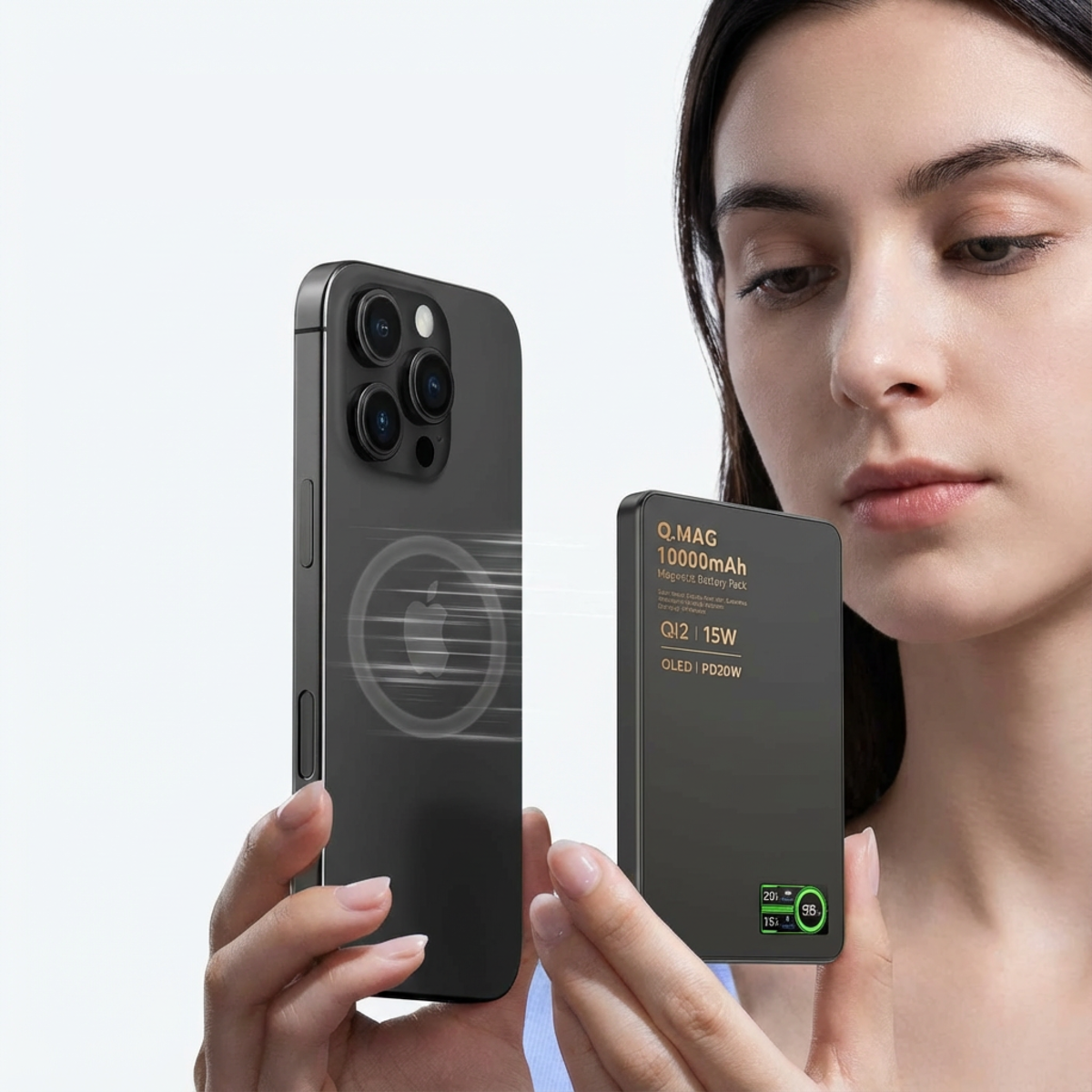 3-In-1 Magnetic Power Bank - Wireless Fast Charging with LCD Display