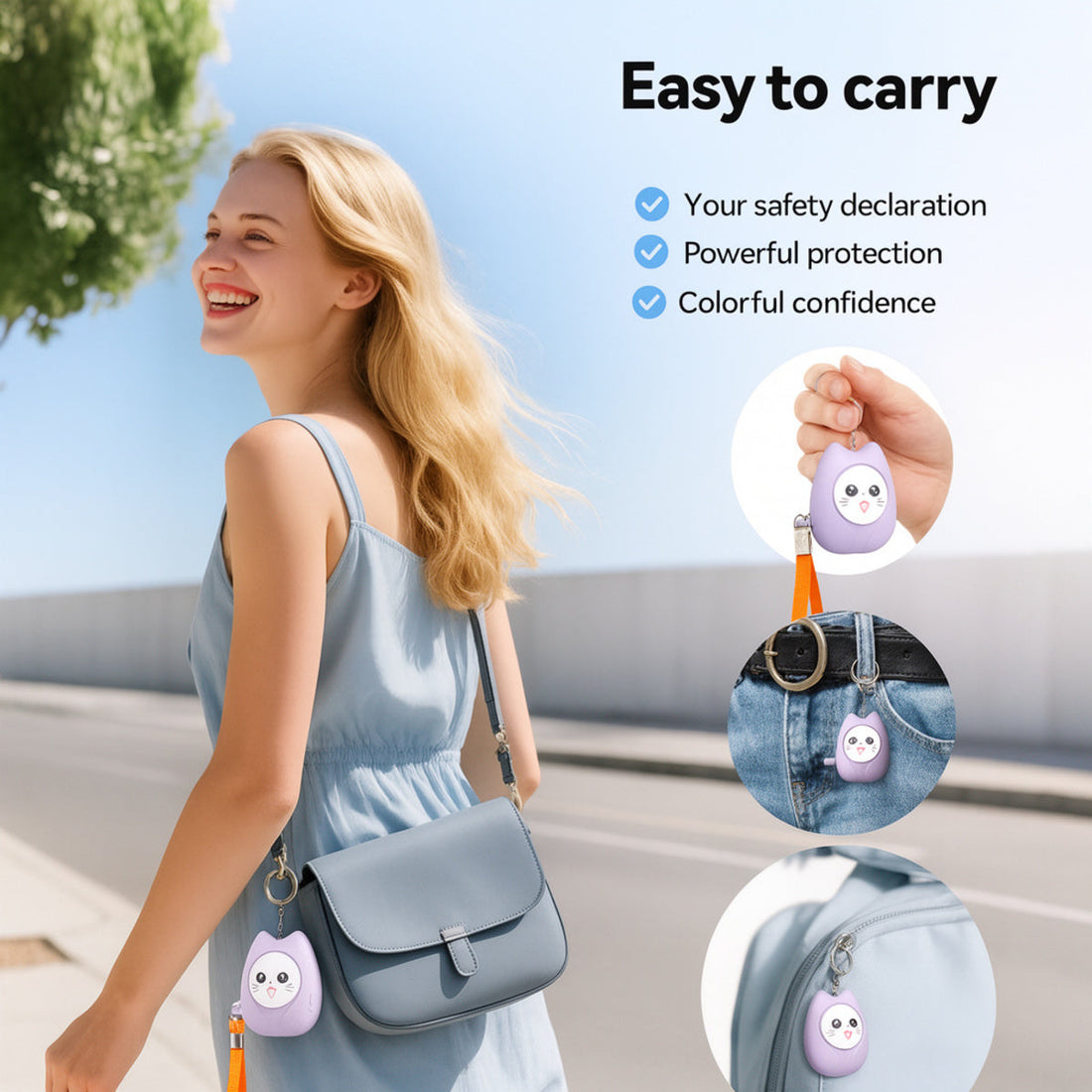 Personal Safety Alarm - Self-Defence Siren Keychain for Women & Girls