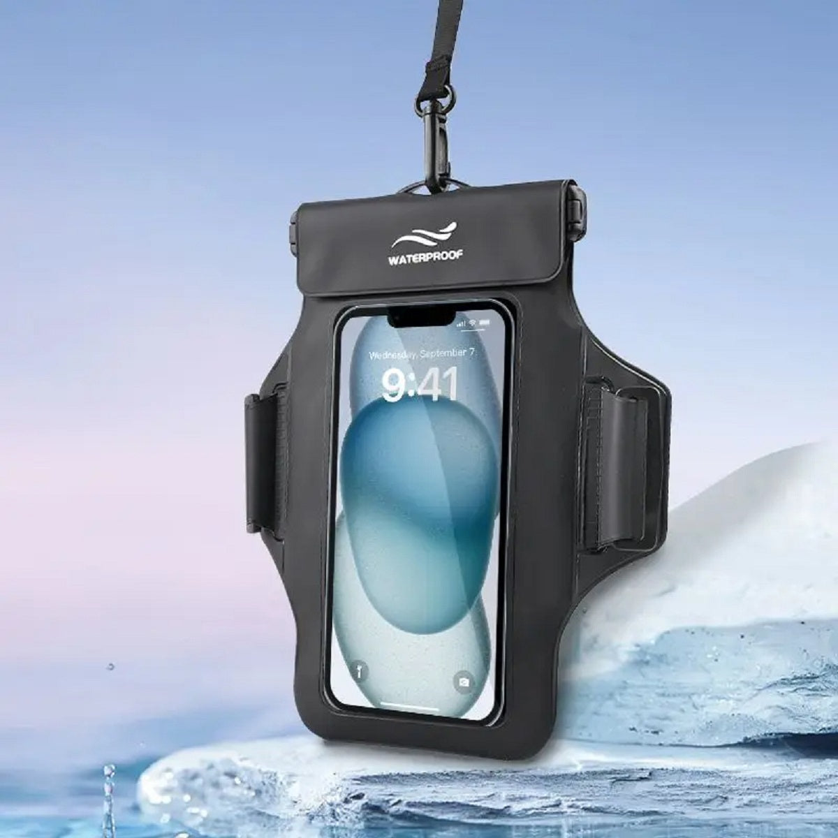 Waterproof Phone Armband Pouch - Case with Detachable Strap