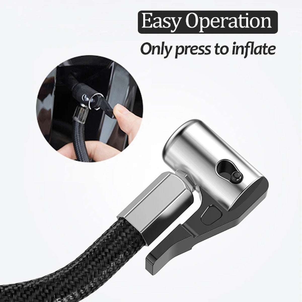 Portable Tire Inflator - Fast Air Pump with LED Light for Cars Motorcycles & Bicycles