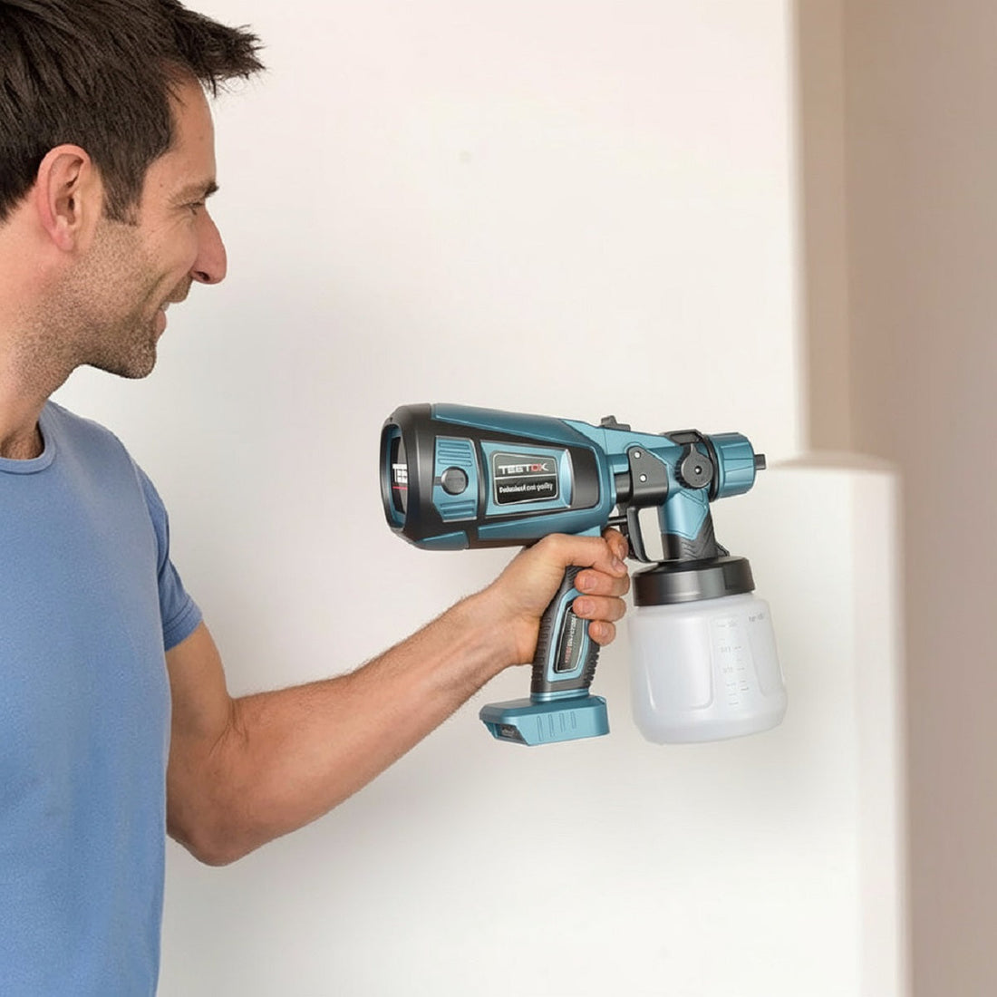 Cordless Paint Sprayer - 2 Battery HVLP 33.8 ounce Spray Gun for Makita 18V