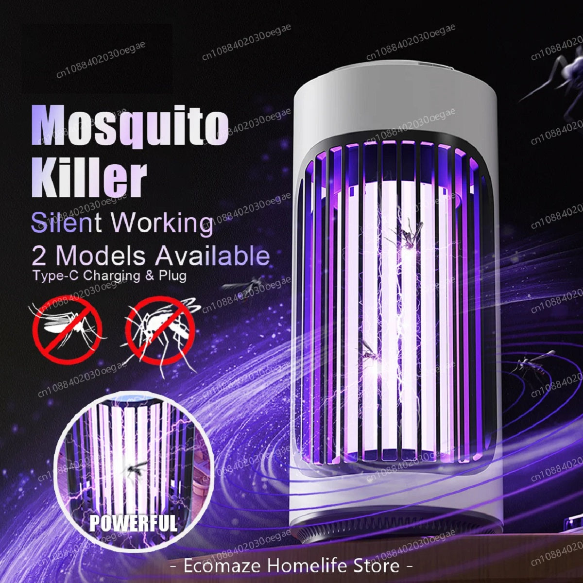 Electric Mosquito Killer Lamp - Silent UV Trap for Indoor and Outdoor