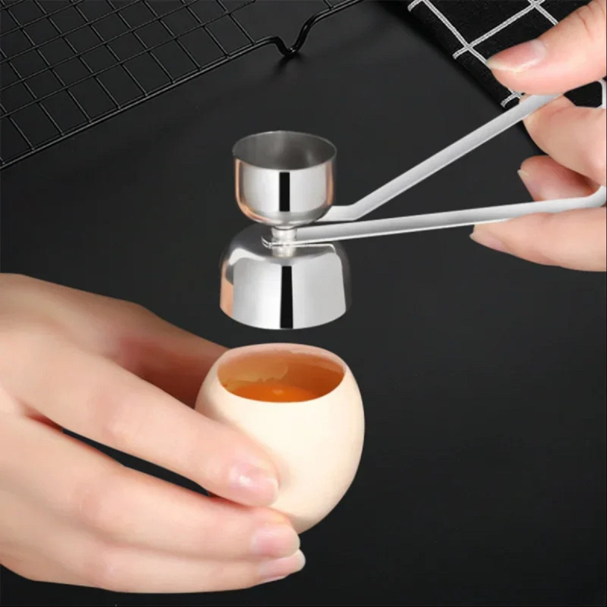 Stainless Steel Eggshell Cutter - Double-Head Egg Topper Tool