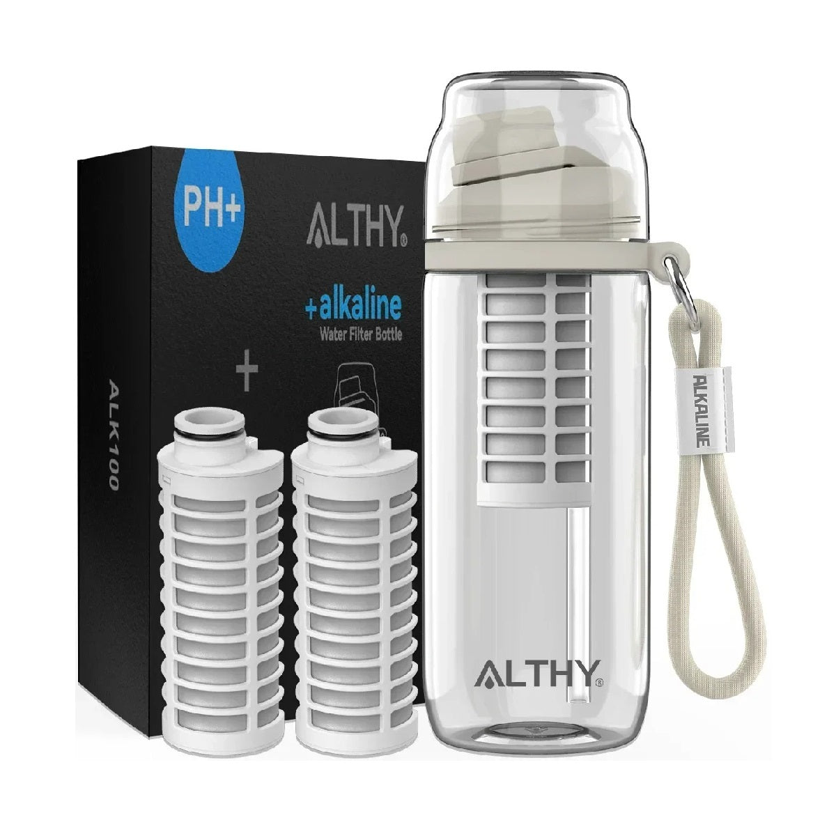 Alkaline Water Filter Bottle - with Minerals and Electrolytes