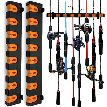 Fishing Rod Holder Rack - Wall Mount Storage for 16 Rods