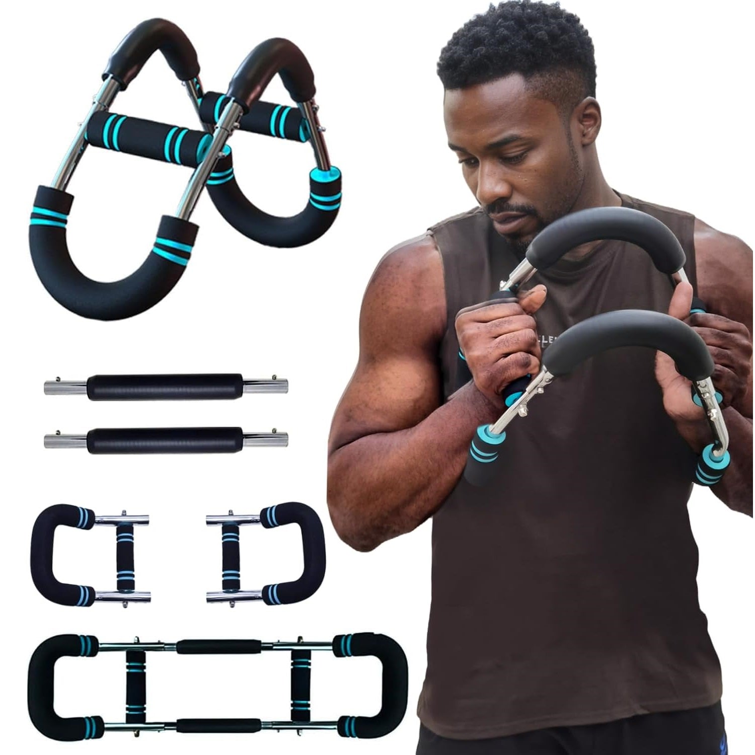 Portable Upper-Body Trainer Adjustable Arm Chest and Shoulder Spring Workout Tool
