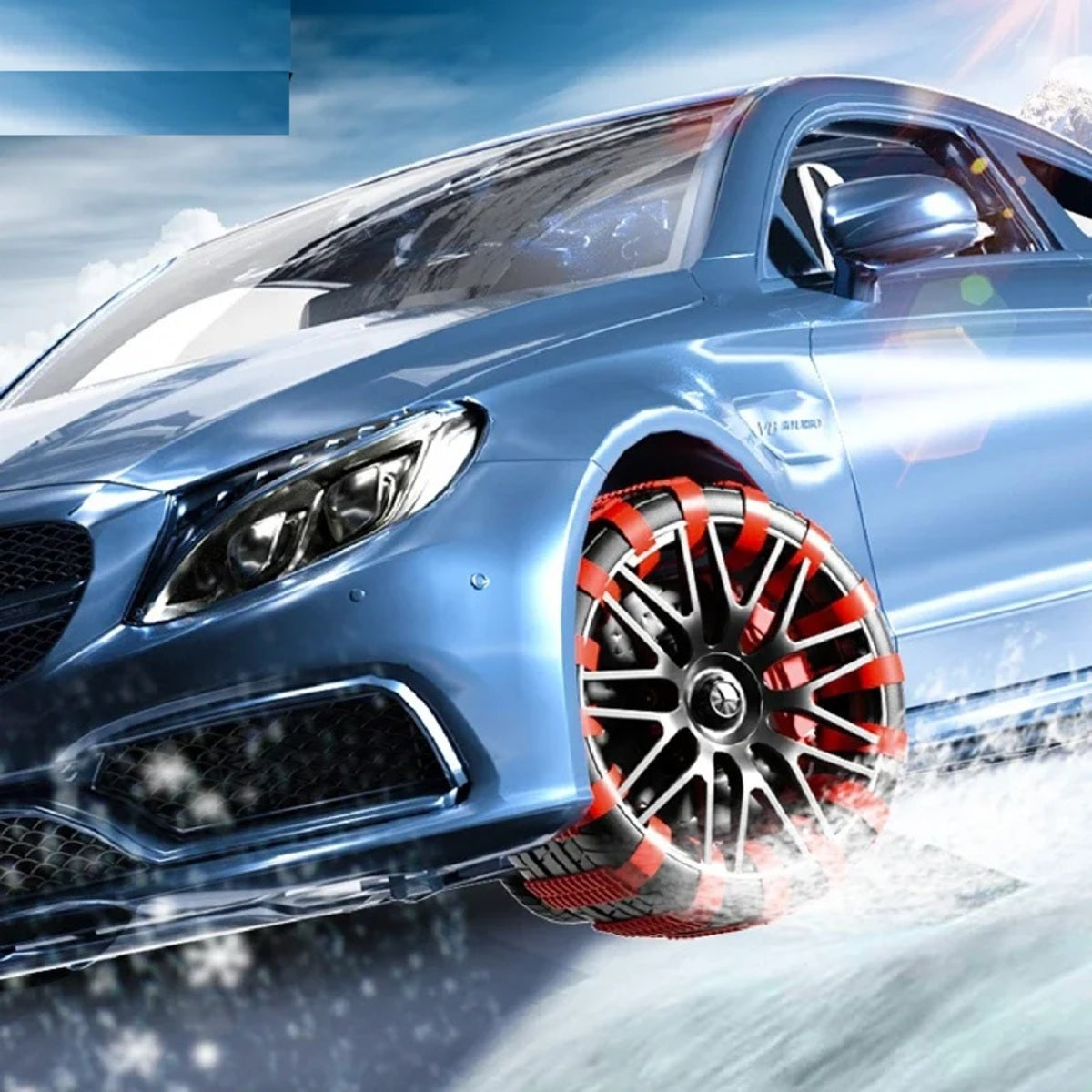 20 Pcs Snow Chains - Universal Anti-Slip Tire Traction Belts for Winter