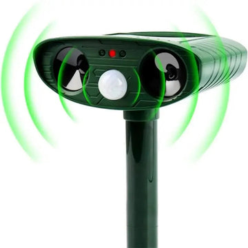 Solar Ultrasonic Animal Repellent - Waterproof Garden Deterrent for Cats & Dogs