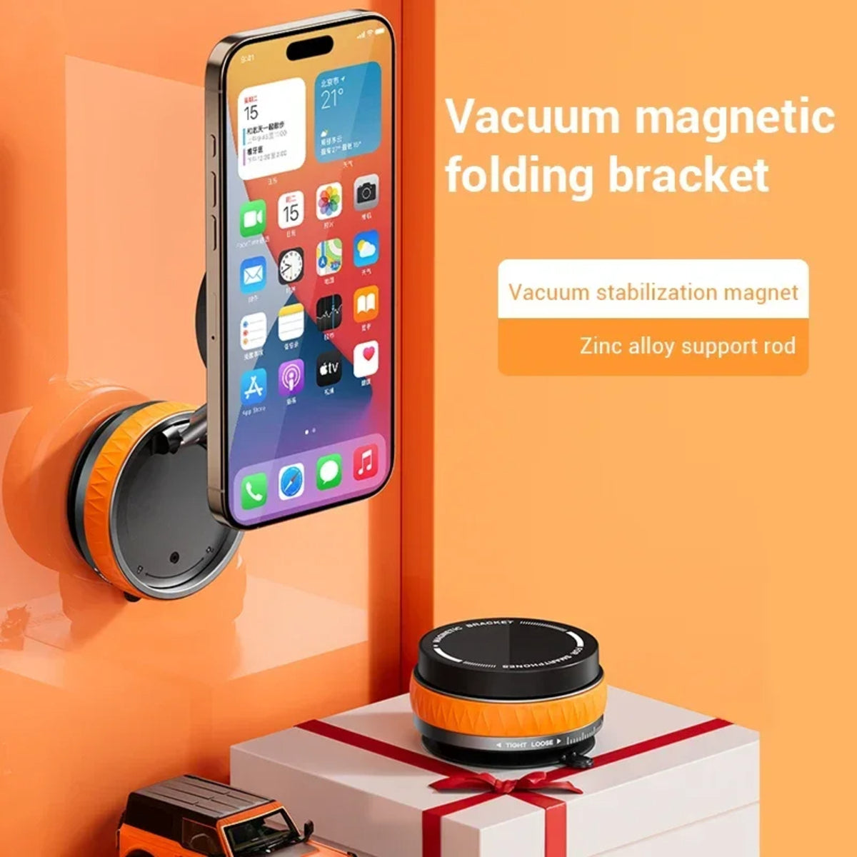 360° Magnetic Suction Cup Phone Holder - Universal Folding Stand
