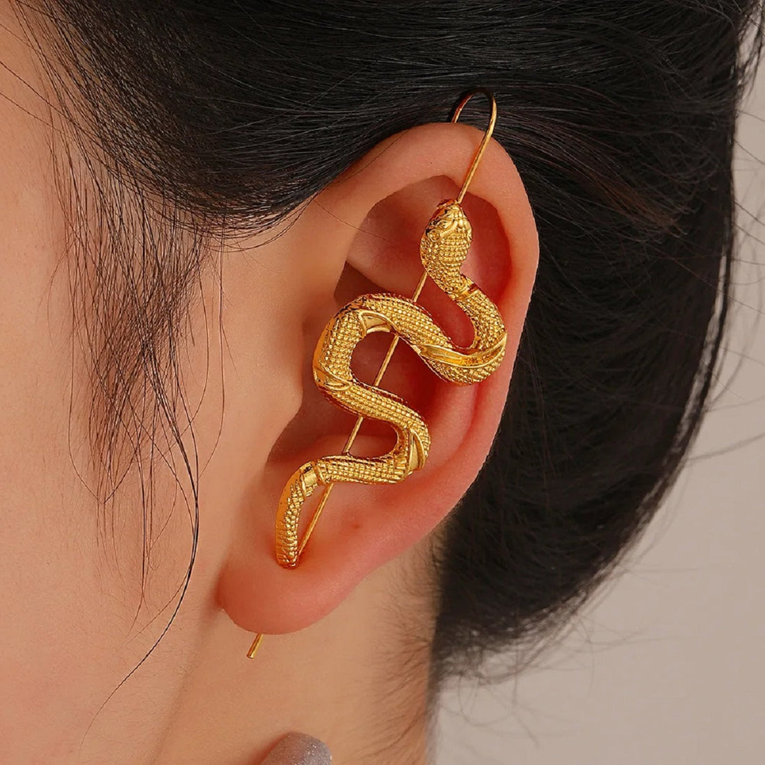 Punk Snake Ear Wrap Crawler Earrings