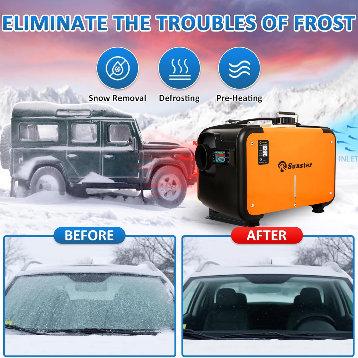8KW Diesel Heater - 12V Car Parking with LCD and Silencer