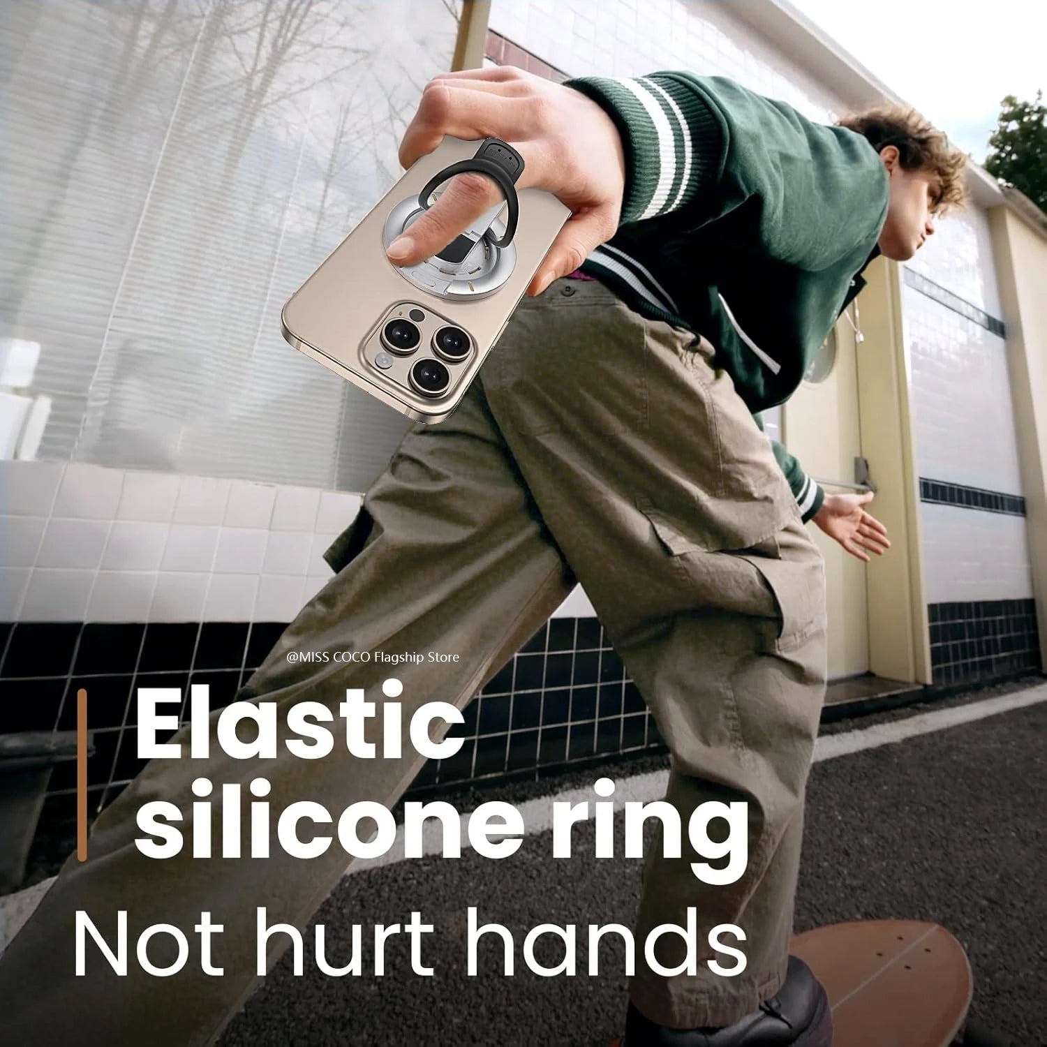 3-In-1 Magnetic Phone Grip Stand - Double-Sided Ring Holder for iPhone