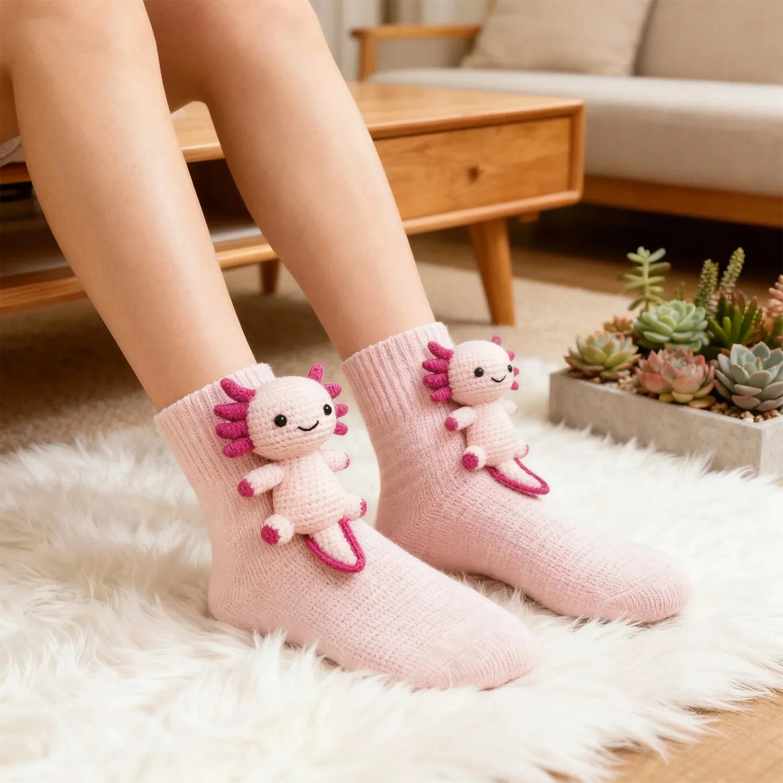 3D Knitted Animal Floor Socks - Cute Warm Winter Slippers