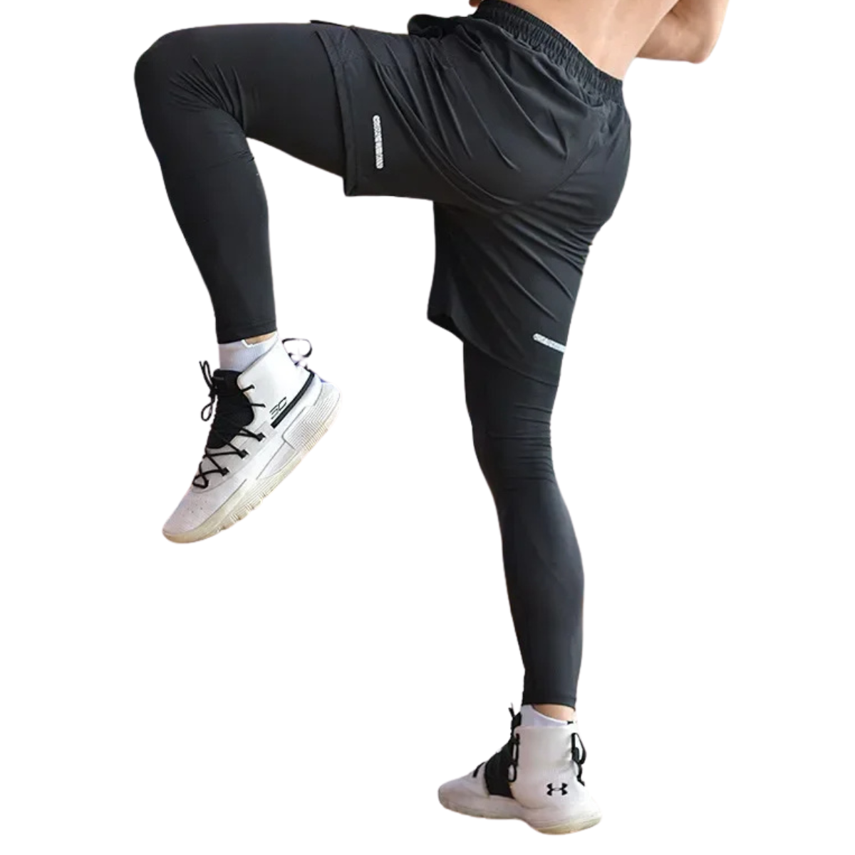 Men's 2-In-1 Running Pants - Gym Workout Training Athletic