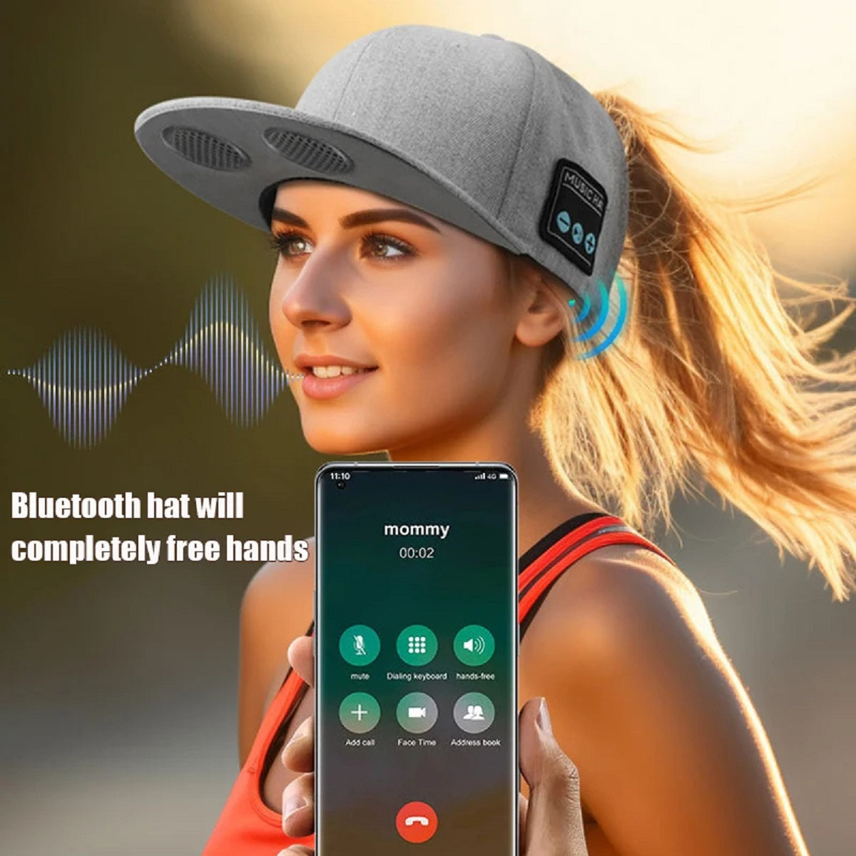 Bluetooth Music Hat - Wireless Speaker Baseball Cap with Mic