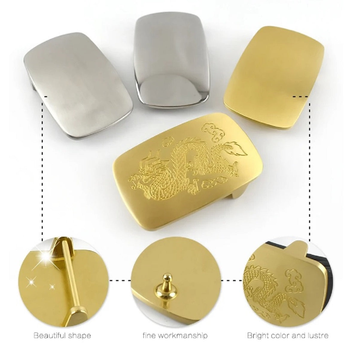 High-Grade Stainless Steel Brass Men's Belt Buckles