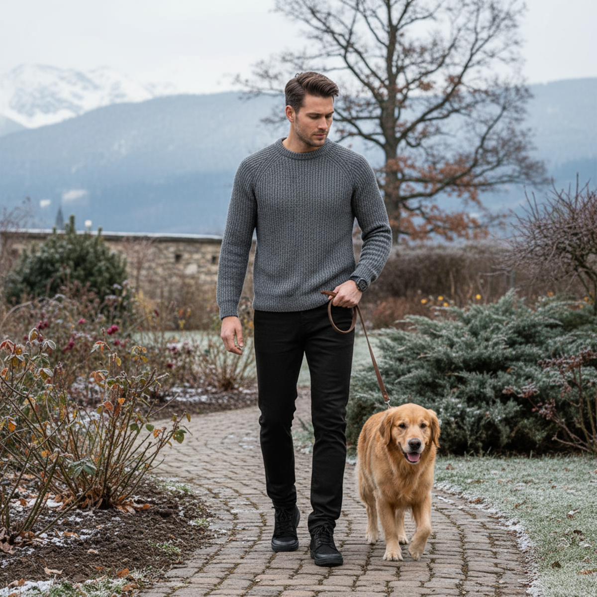 Men's Winter Fleece Jeans - Slim Straight Warm Elastic Denim Pants