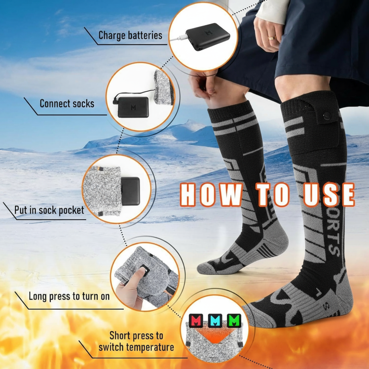 Heated Socks - Remote Control Rechargeable Electric Thermal Winter