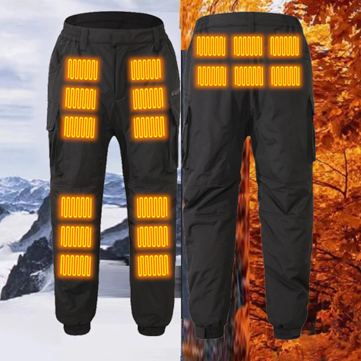 Men's USB Heated Pants - 18-Zone Infrared Waterproof Winter Trousers