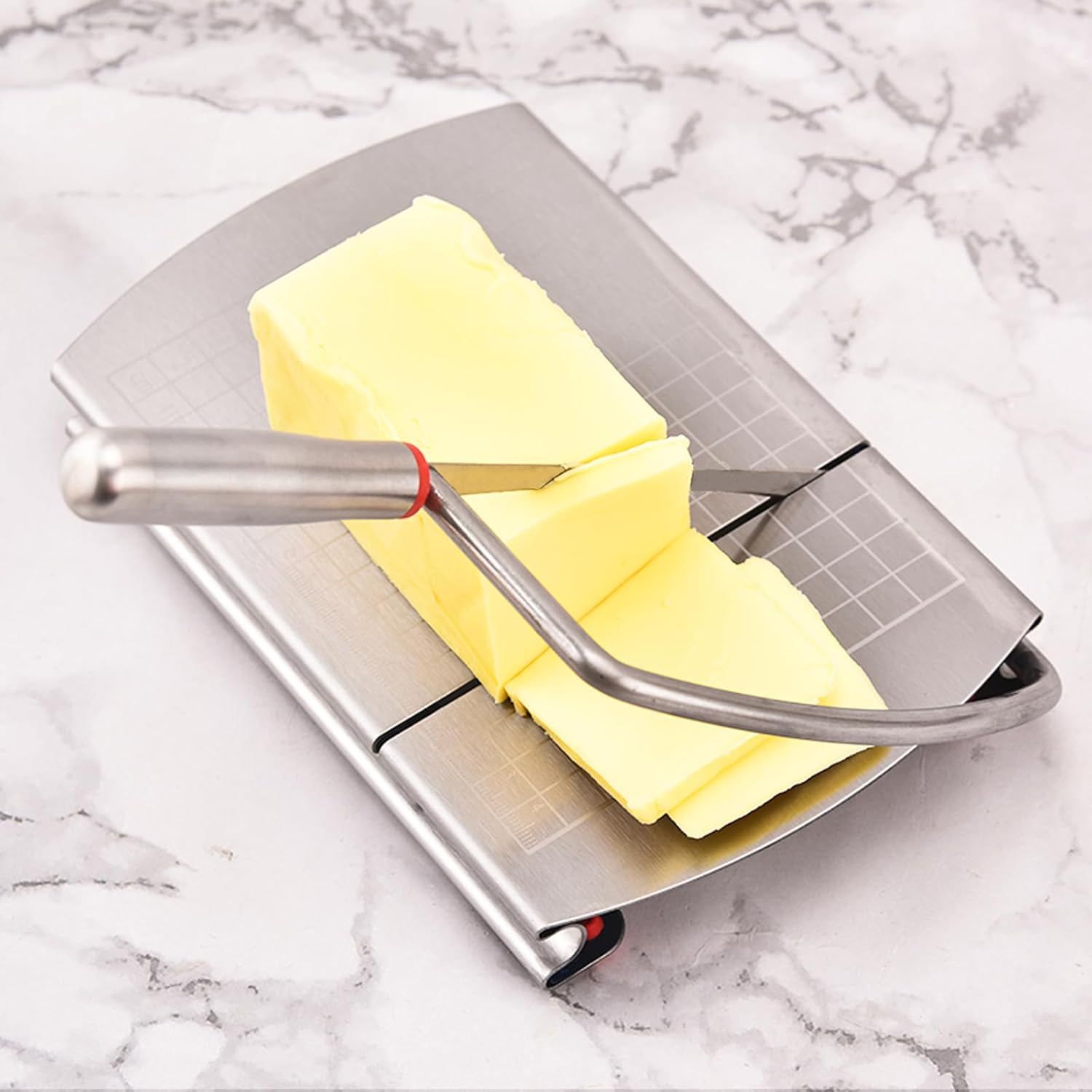 Stainless Steel Cheese Slicer - Multipurpose Cutter with Size Scale