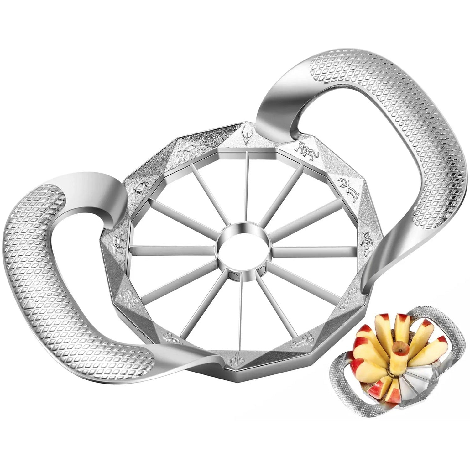 12-Blade Apple Slicer Corer - Stainless Steel Ultra-Sharp Fruit Cutter