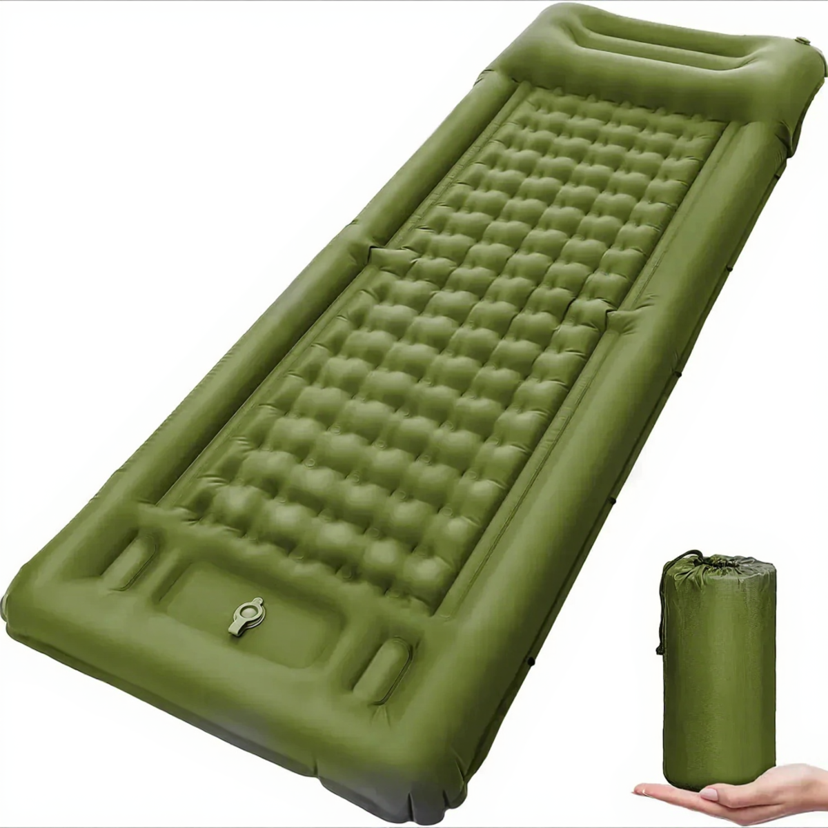 Self-Inflating Camping Mattress - Ultralight Air Mat with Built-In Pump