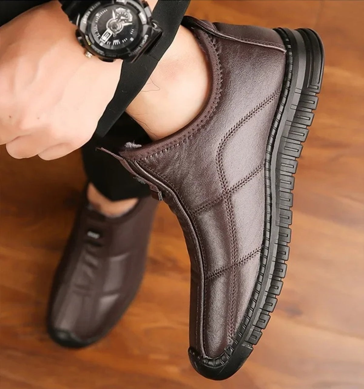 Men's Winter Work Boots - Warm Waterproof Non-Slip Platform