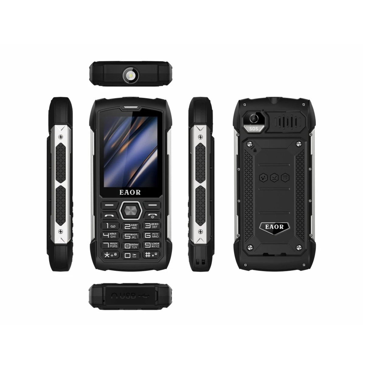 Eaor 2G Rugged Phone - 4000MAH Power Bank Flashlight IP68 Waterproof