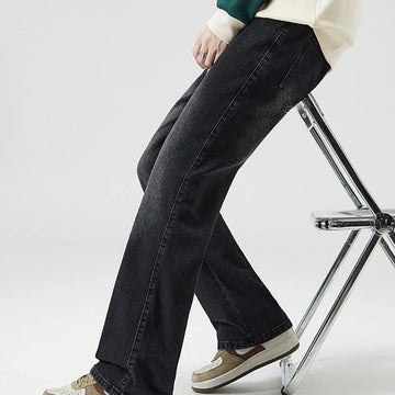 Men's High Street Micro Flared Jeans - Elastic Waist and Drawstring
