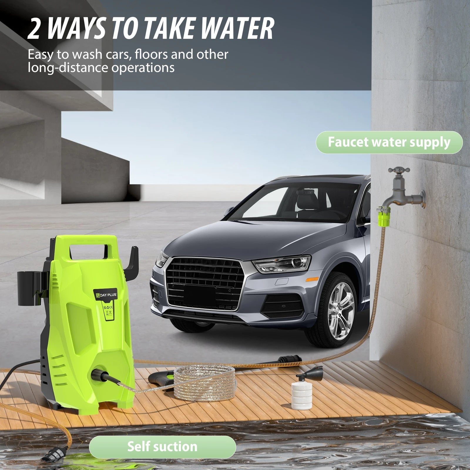 Electric Pressure Washer - Adjustable Nozzle and Detergent Tank