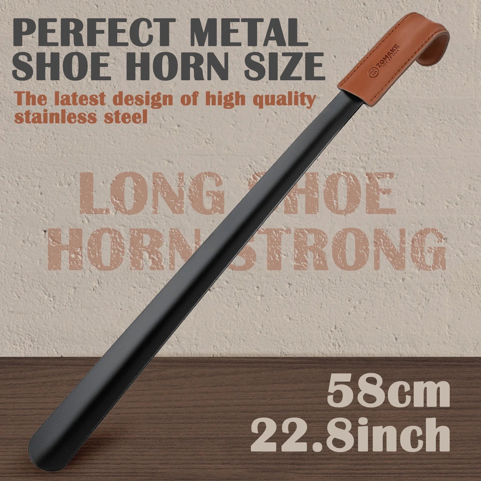 Metal Shoe Horn Long Handle for Seniors
