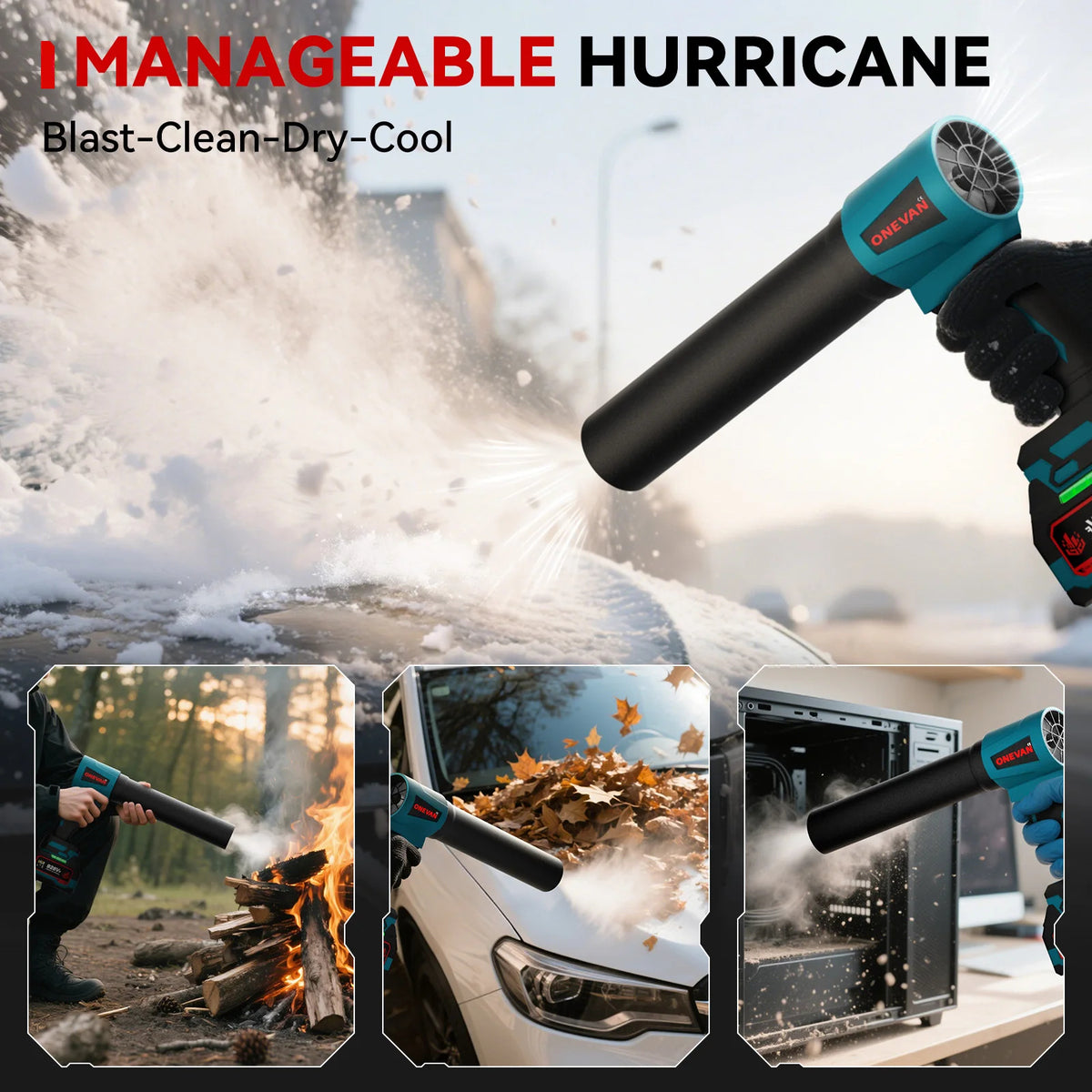 Brushless Turbo Blower - High-Power Electric Air for Leaves & Dust