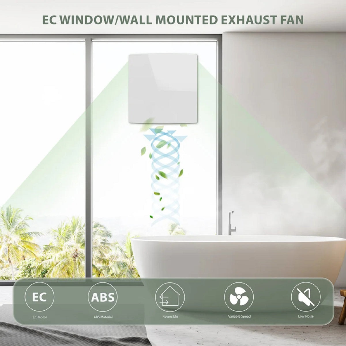 Reversible Exhaust Fan - Wall-Mount Ventilation with Remote