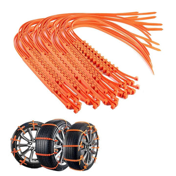 20 Pcs Snow Chains - Universal Anti-Slip Tire Traction Belts for Winter