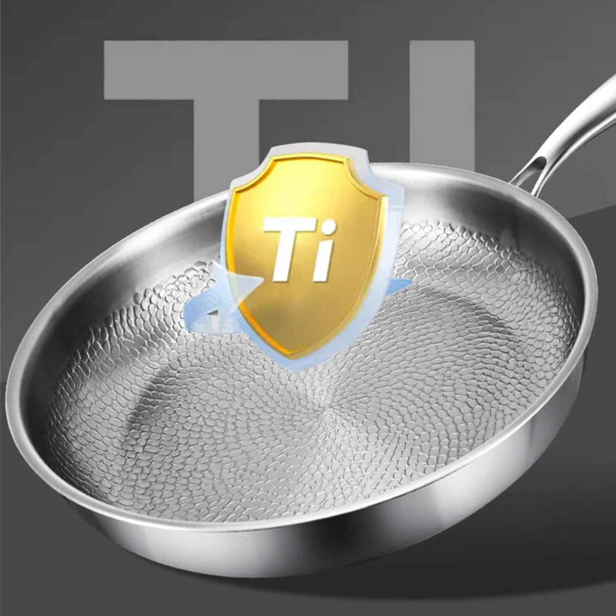 Titanium Frying Pan - Uncoated Non-Stick Hammer-Pattern Cookware