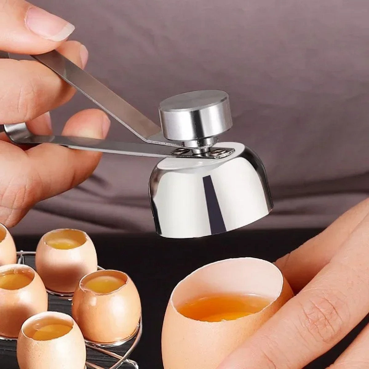 Stainless Steel Eggshell Cutter - Double-Head Egg Topper Tool