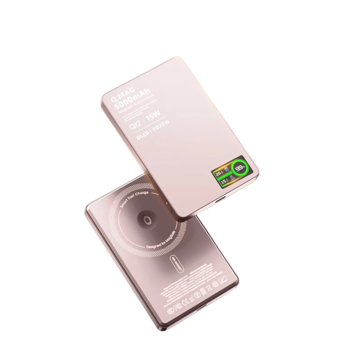 3-In-1 Magnetic Power Bank - 15W Wireless Fast Charger with LCD