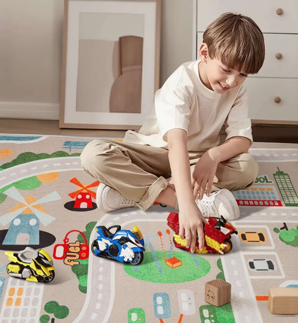 Parking Lot Play Mat - Kids' Reading Crawling Carpet for Area