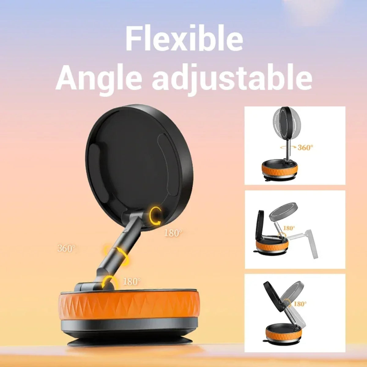360° Magnetic Suction Cup Phone Holder - Universal Folding Stand