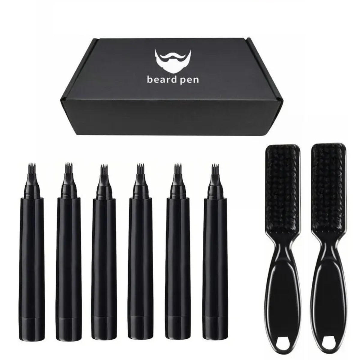 Beard Filling Pen Kit Waterproof Pencil Brush for Shaping and Colouring