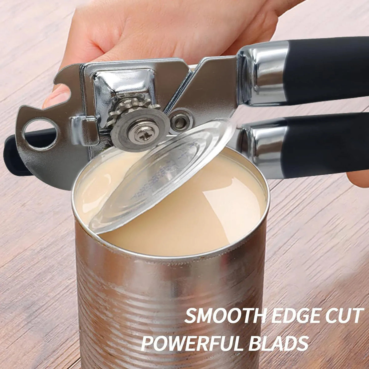 Stainless Steel Can Opener - Ergonomic Manual Side-Cut
