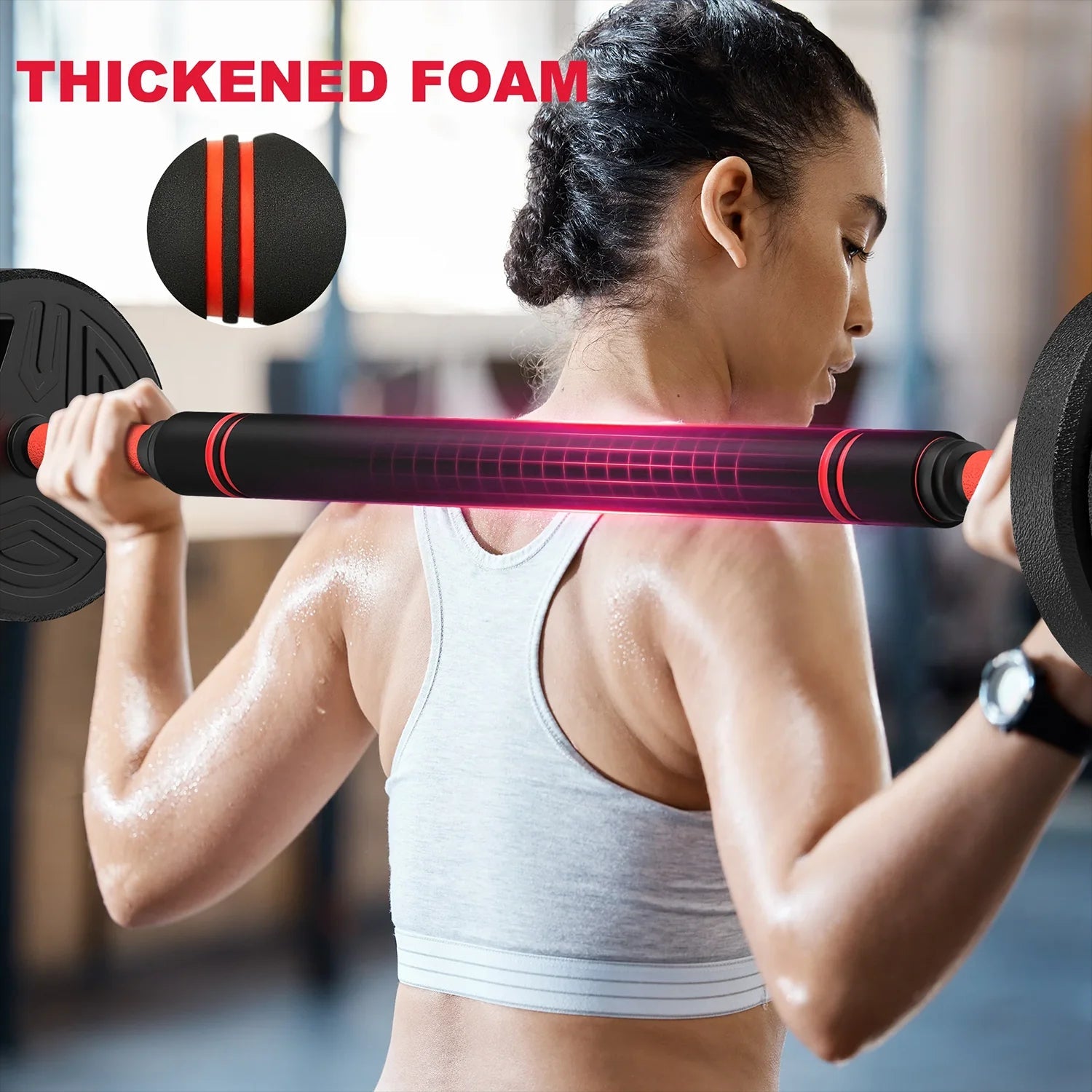 3-In-1 Adjustable Dumbbells Set - 44.1 Lbs Home Gym Weights with Barbell Bar